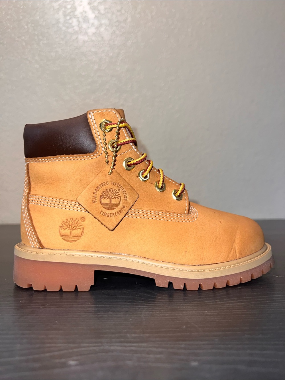 Kids Timberland 6-Inch Premium "Wheat Nubuck" Size 13